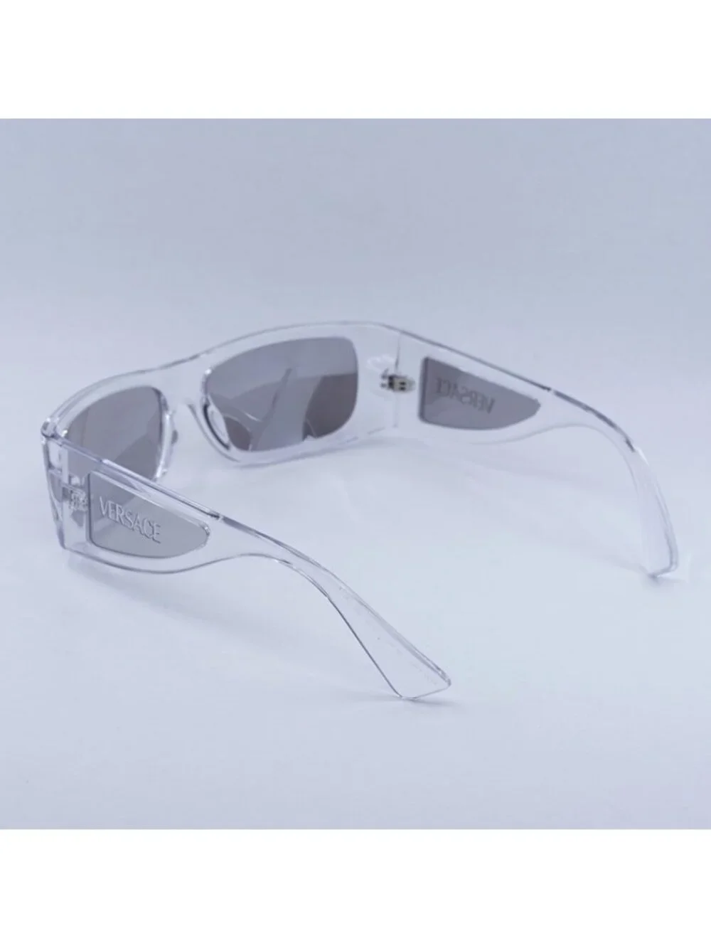 Versace VE4482 148/8V Sunglasses Transparent Rectangle Frame, Clear Lenses